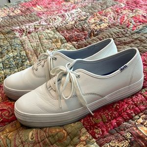 white leather Keds sneakers